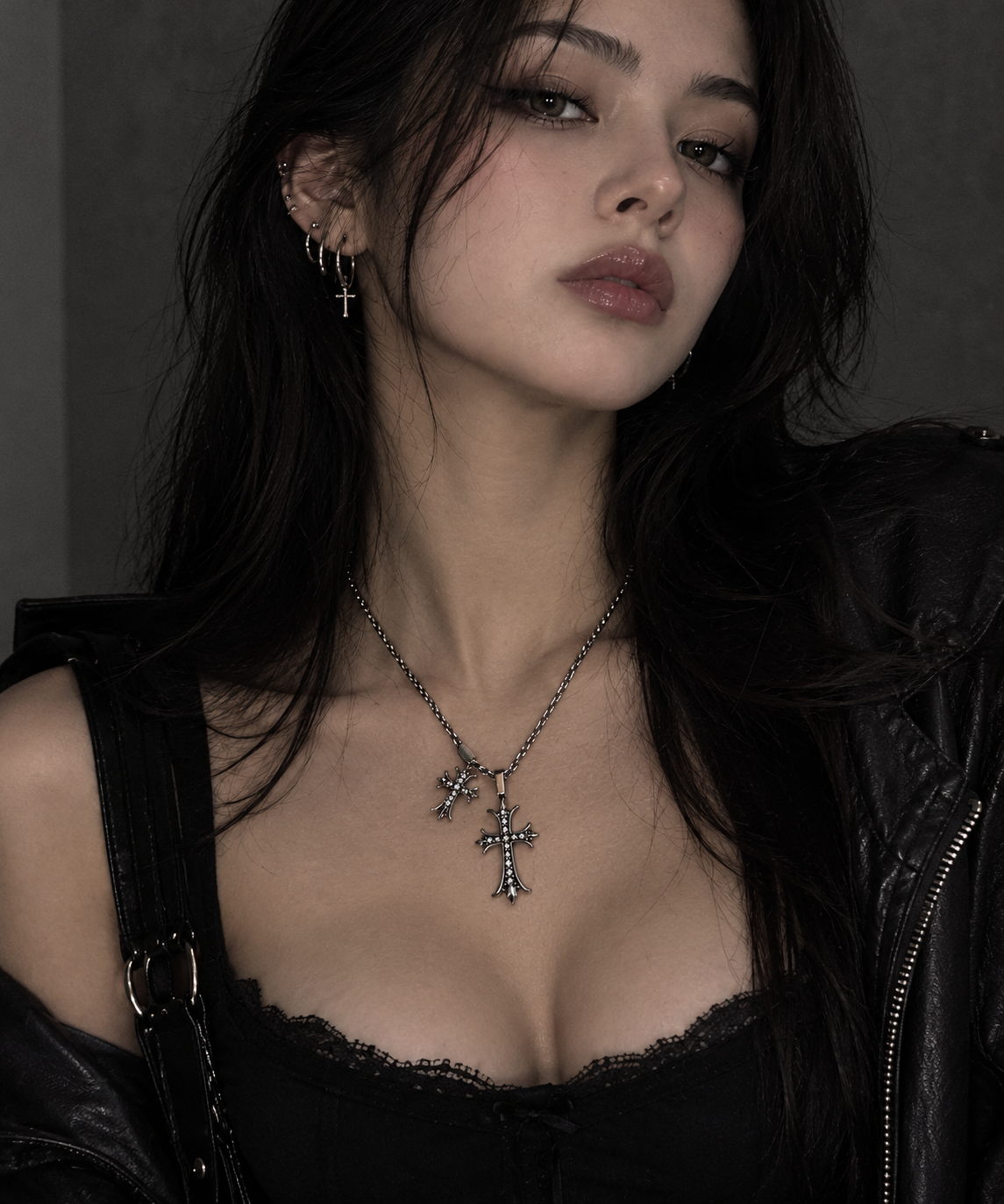Chrome double heart chain - photo 3