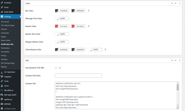 screenshot-wpfront-notification-bar-custom-css