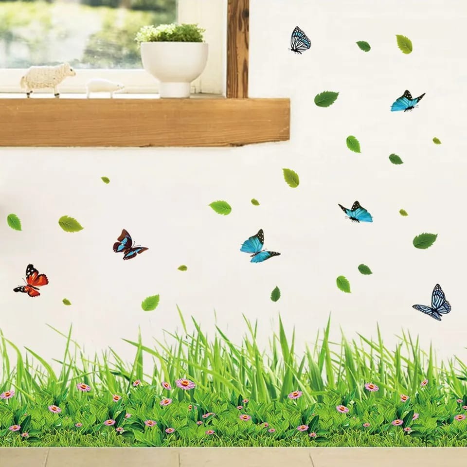 3D Fresh Green Plant Removable Grass PVC Wall Stickers Waterproof DIY 40x136cm Daraz Pakistan