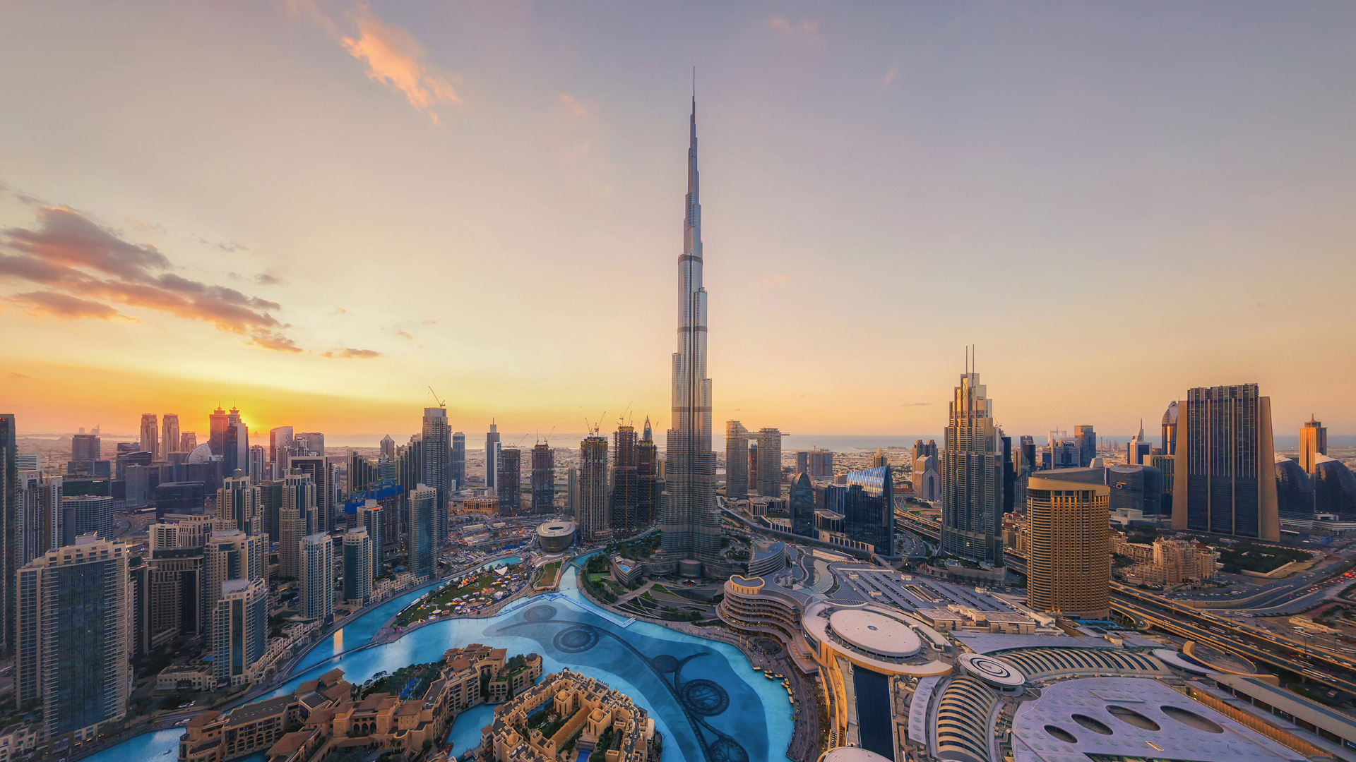Burj Khalifa piercing the Dubai skyline