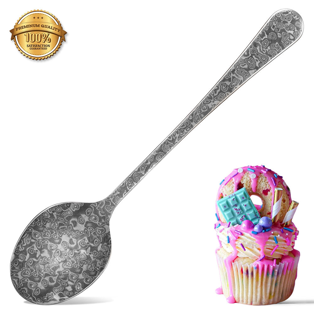 Damascus steel spoon