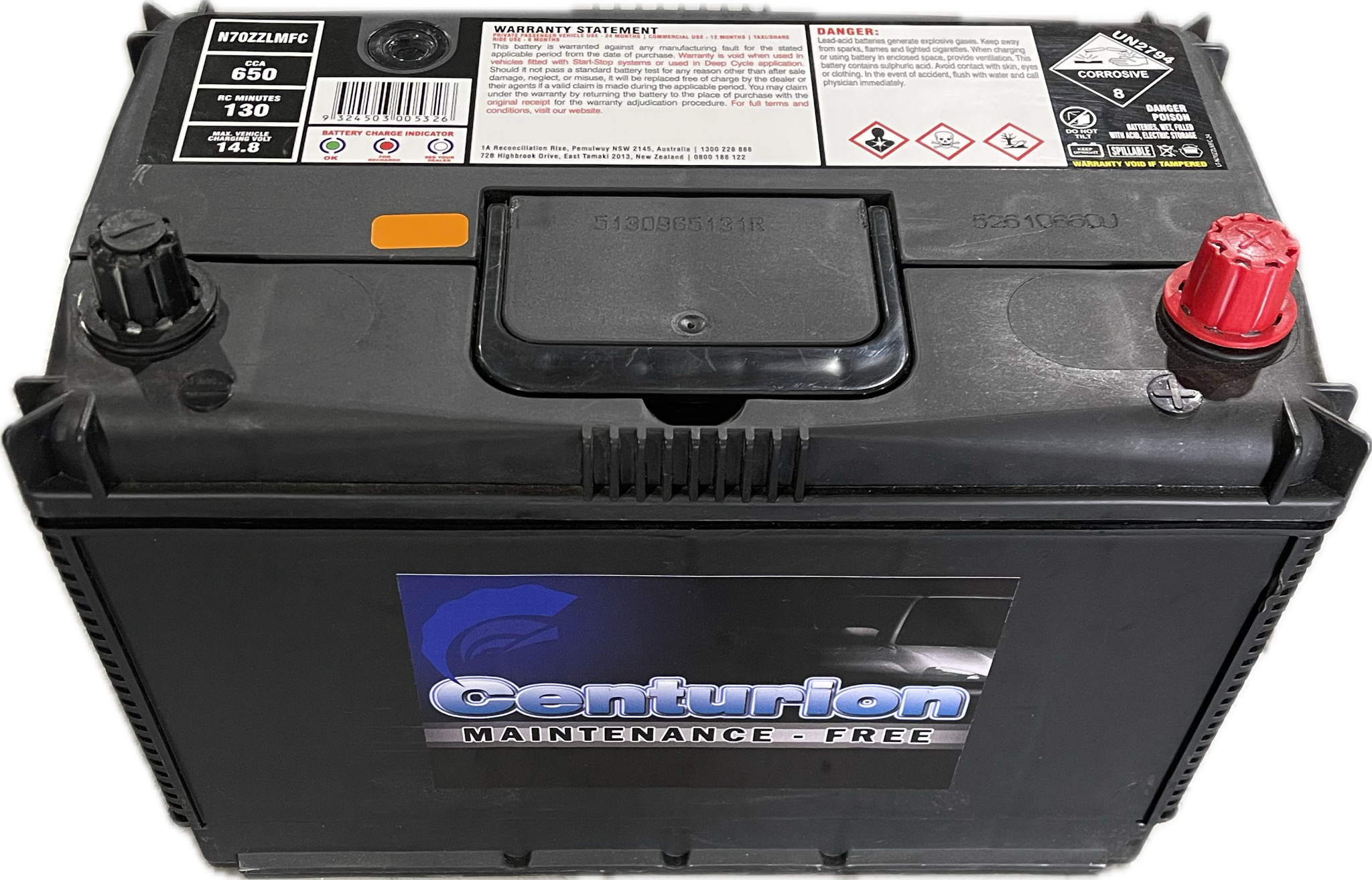 CENTURION N70ZZ / N70ZZLMFC - 12V 650CCA