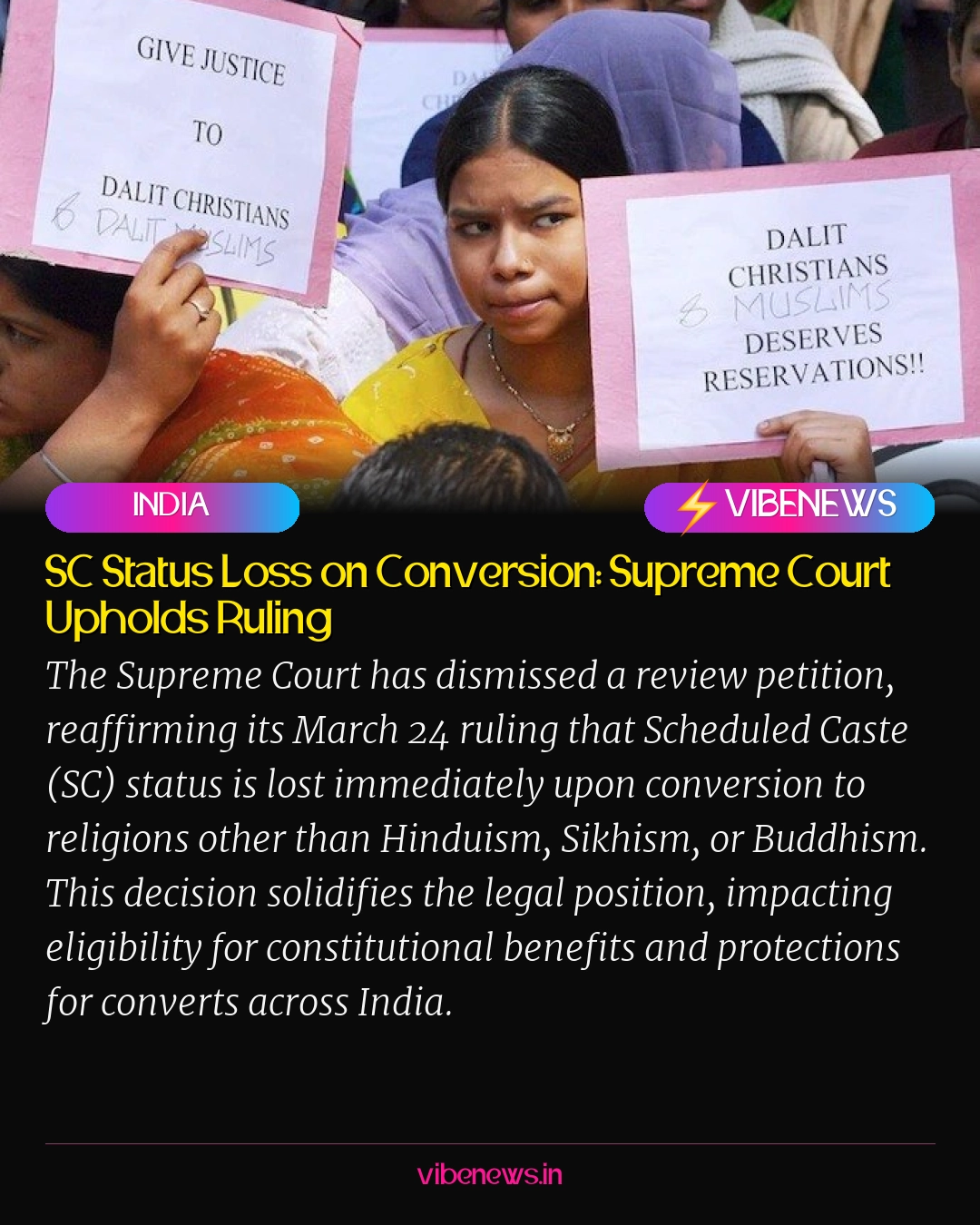 SC Status Loss on Conversion: Supreme Court Upholds Ruling