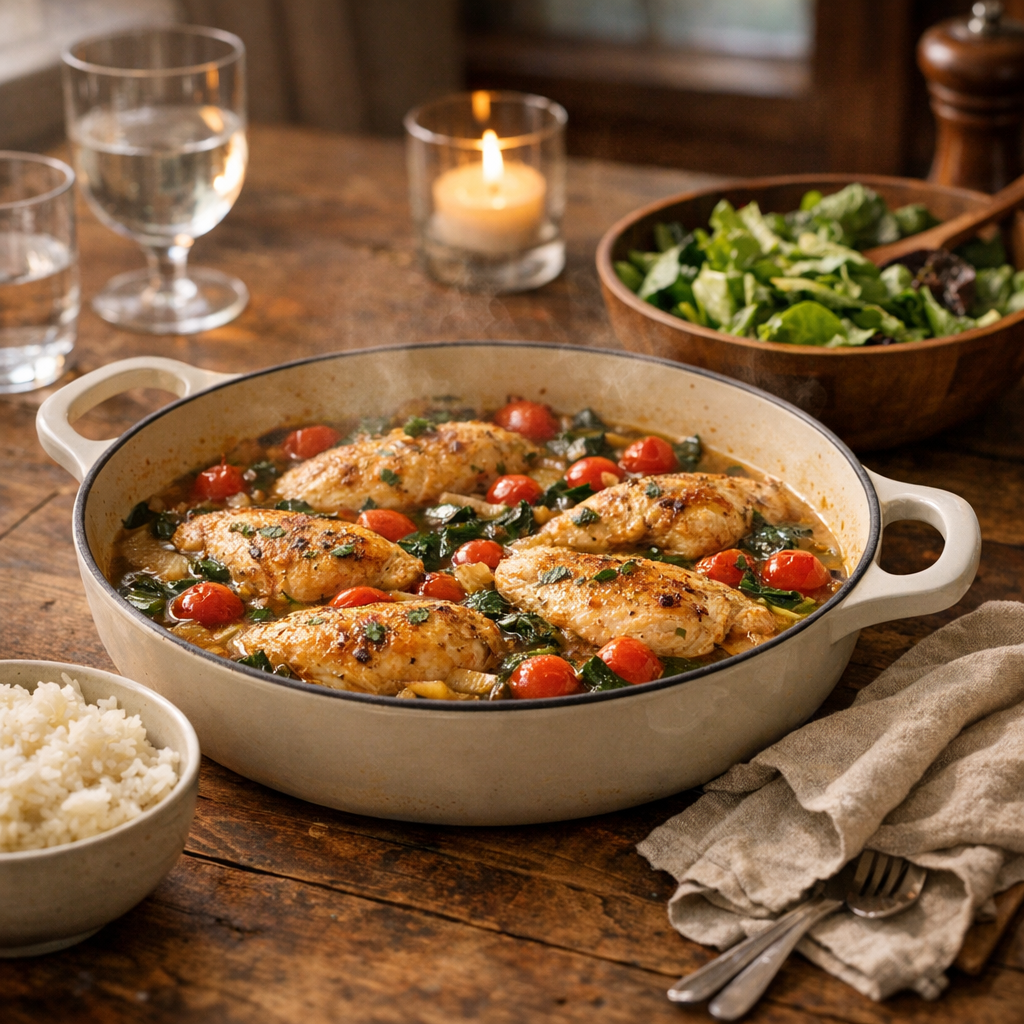 Quick Weeknight Chicken Skillet Recipe finished dish