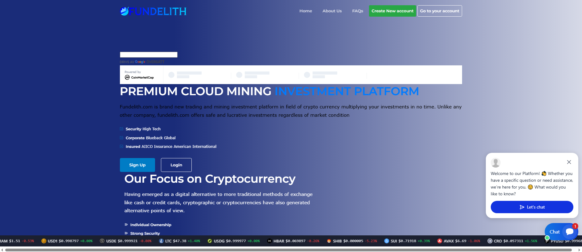 Forensic screenshot of fundelith.com showing the phishing page layout