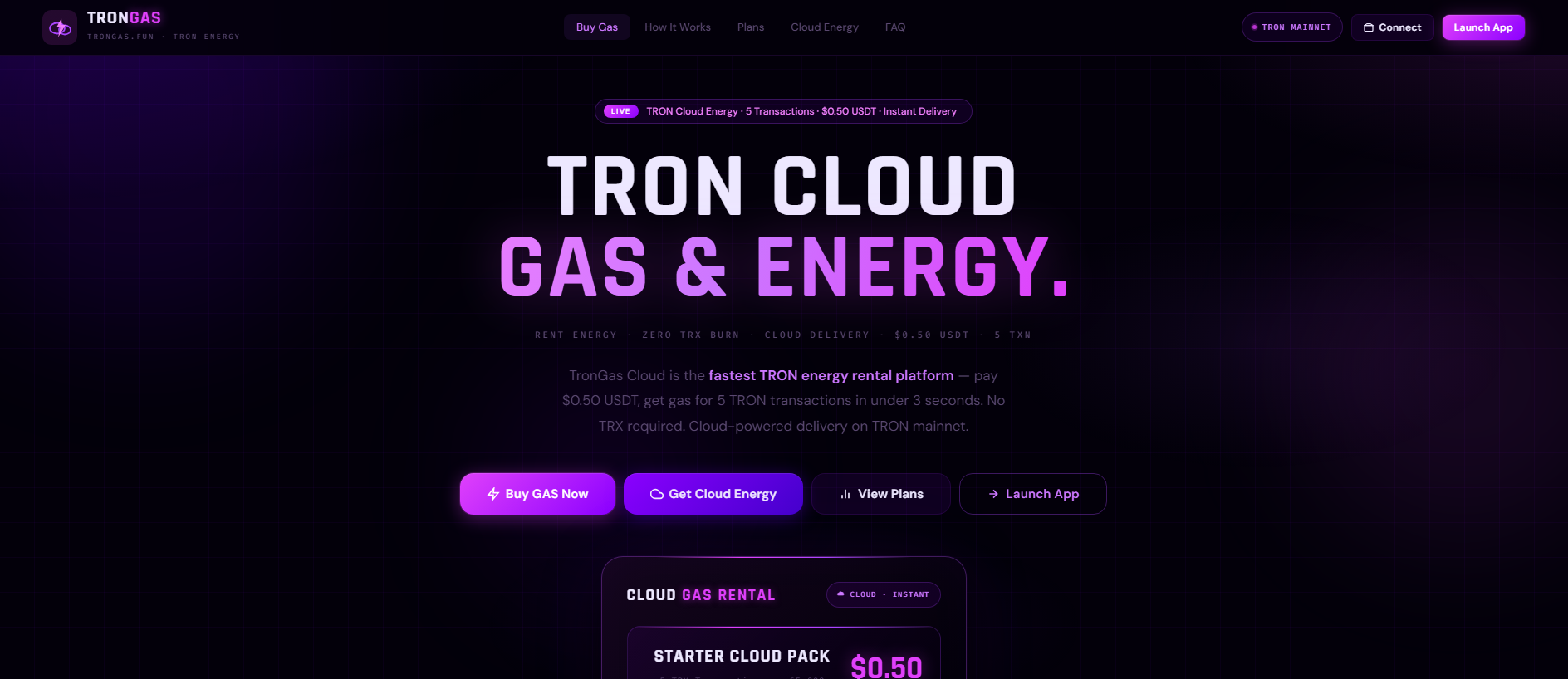 Screenshot of trongas.fun
