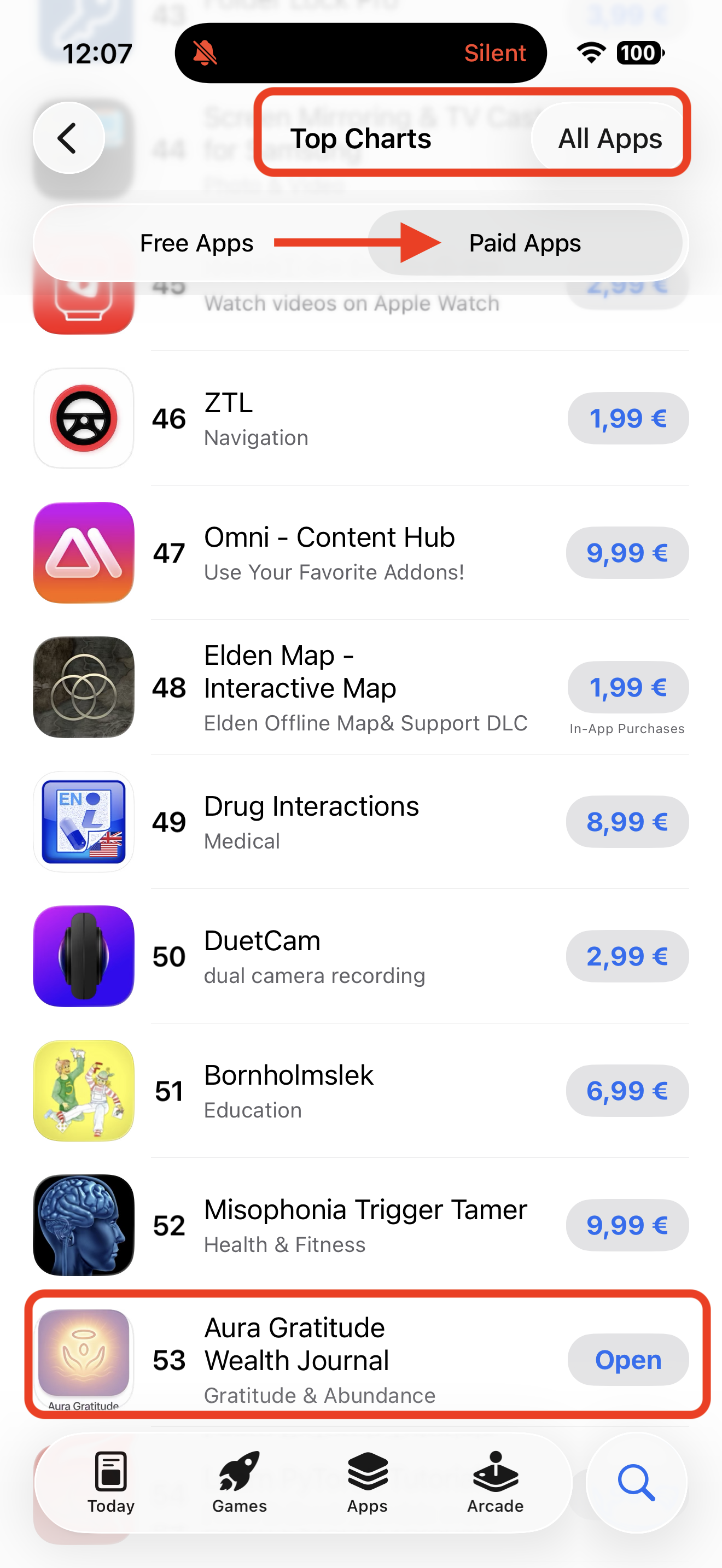 App Store Overall Ranking #53 All Paid Apps
