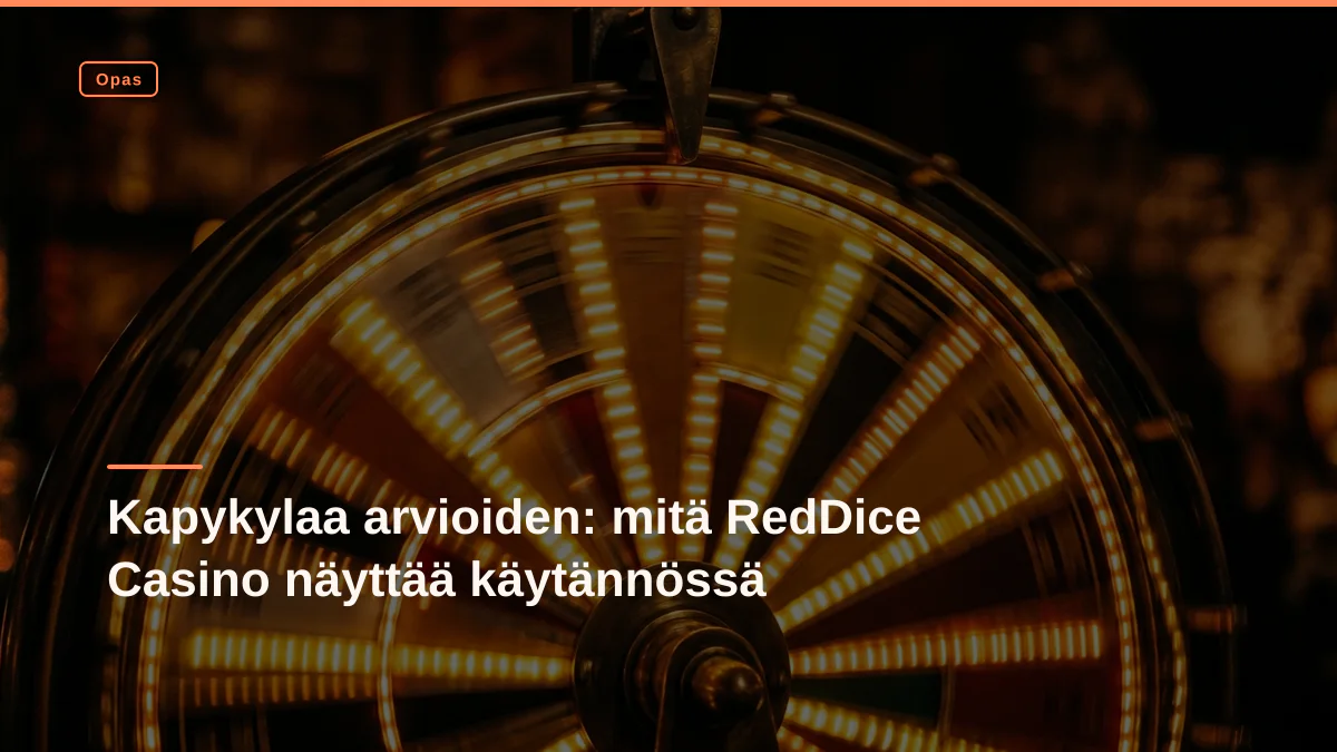 Kapykylaa arvioiden: mitä RedDice Casino näyttää käytännössä