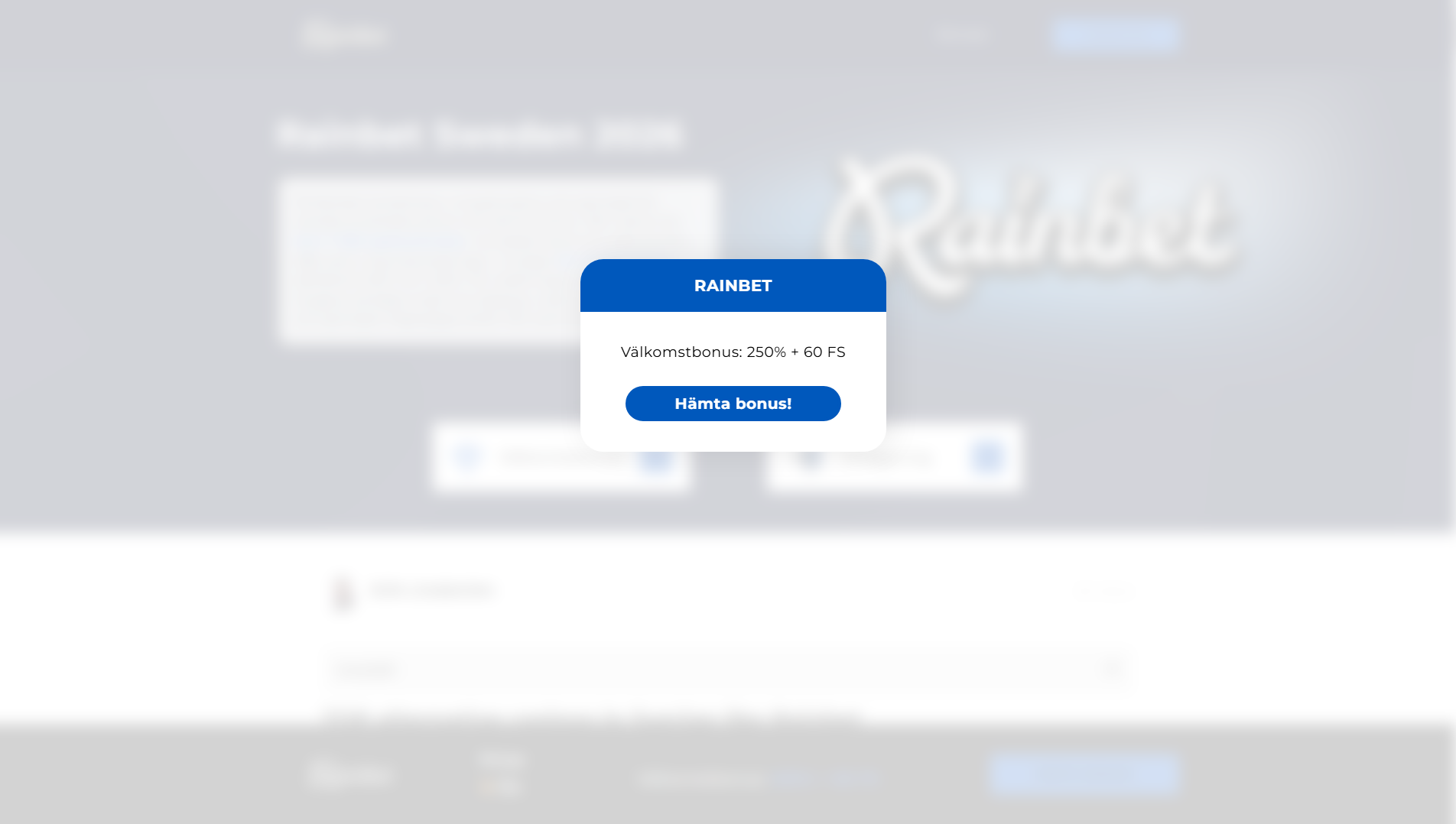Stored capture of rainbetsweden.se