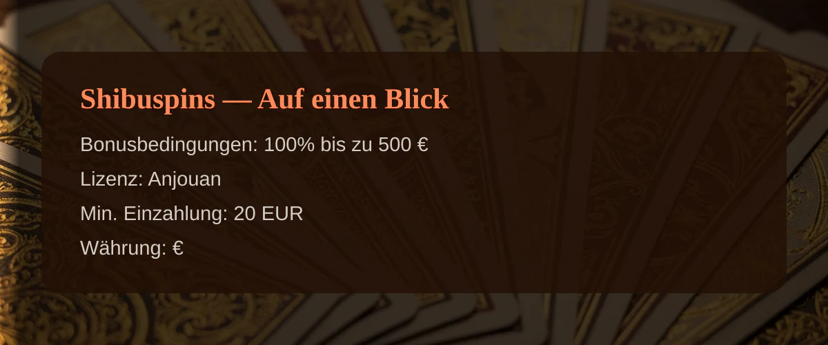 Shibuspins — Auf einen Blick