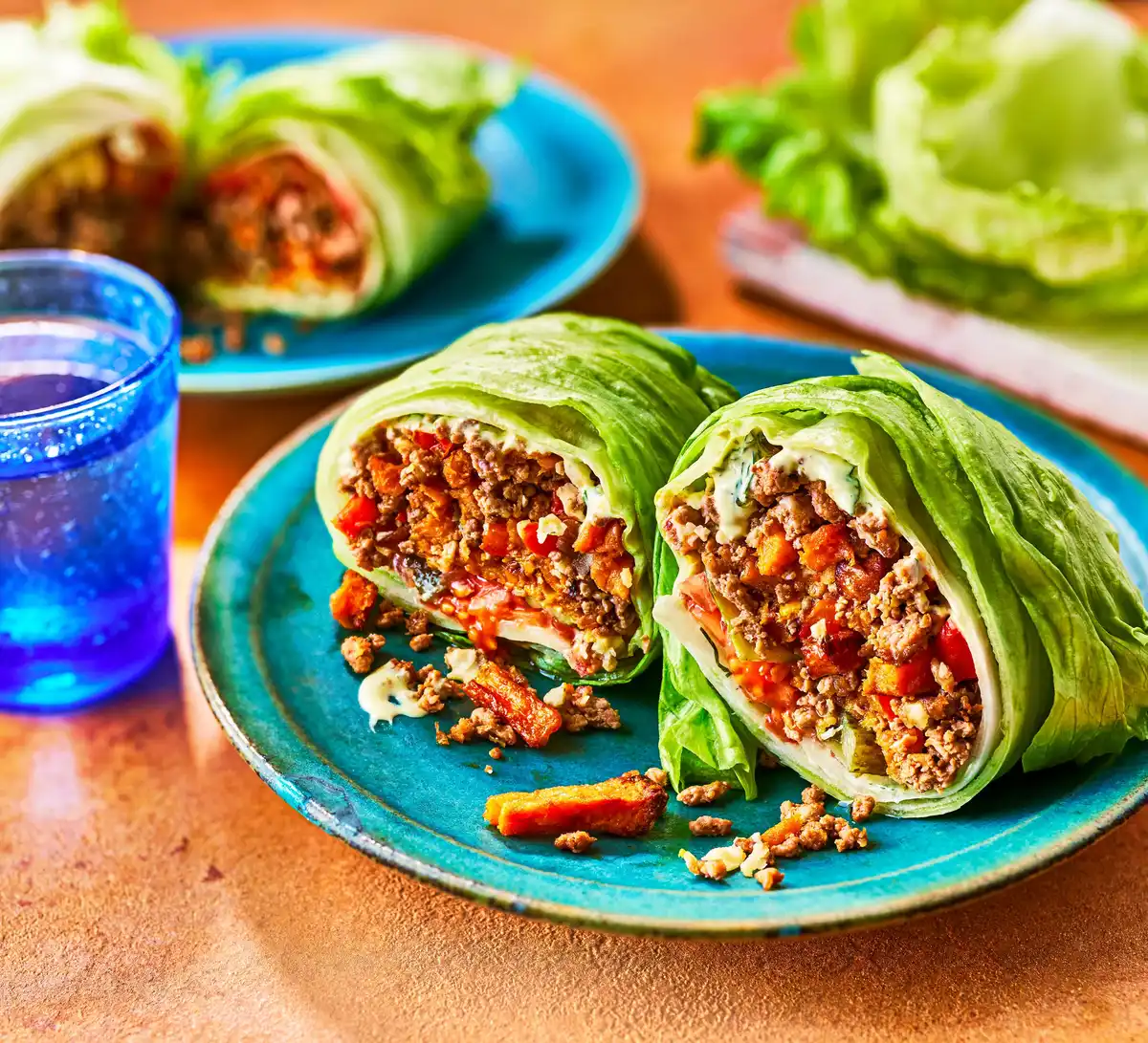 Lighter Turkey Burger Lettuce Wraps