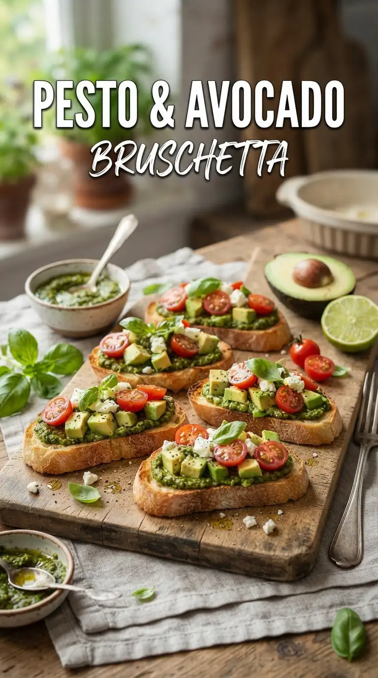 Pesto and Avocado Bruschetta Pesto and Avocado Bruschetta