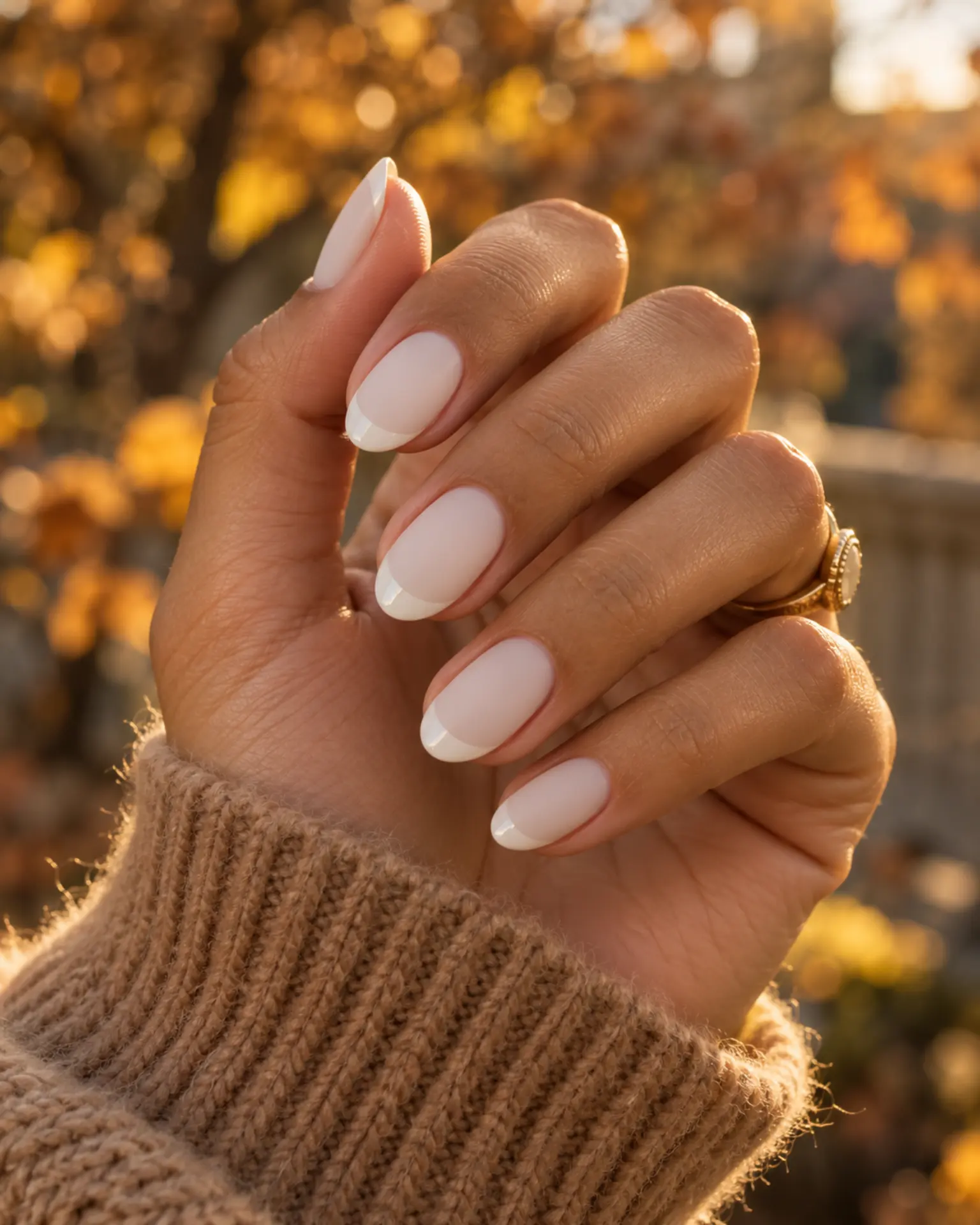 White Matte + Gloss Tip manicure inspiration for white nail ideas