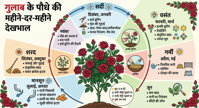 स्वस्थ गुलाब का पौधा