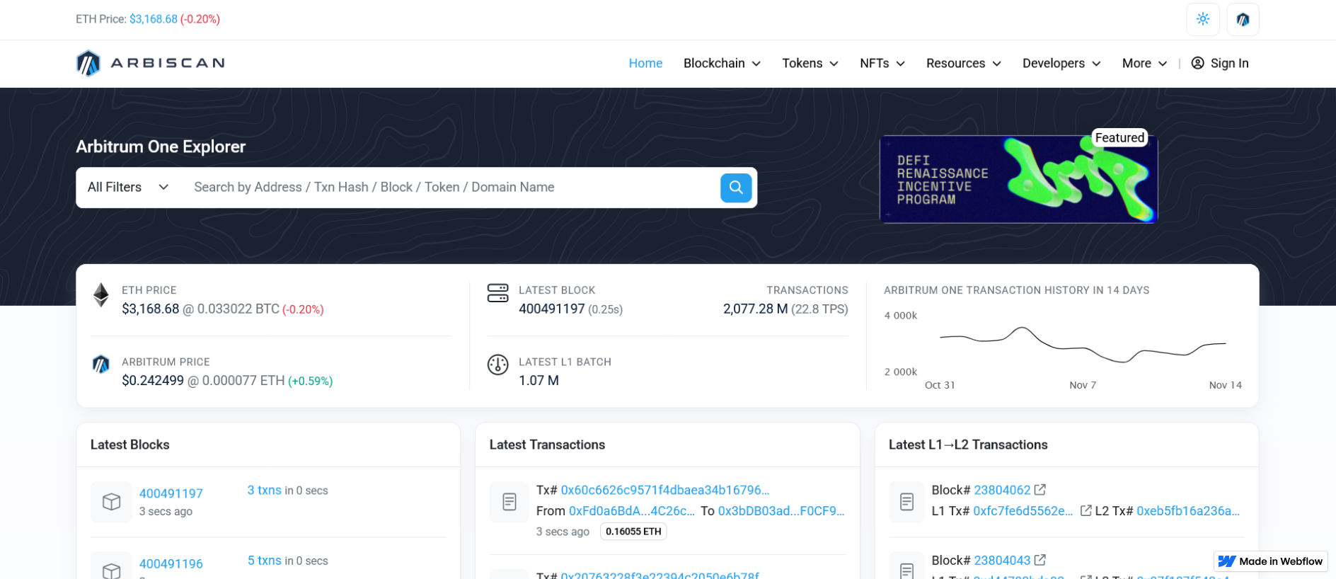 Screenshot of arbicsans.webflow.io