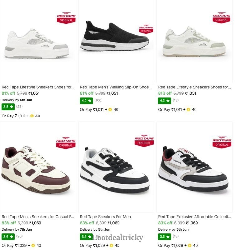   redtape Shoes Upto – Massive Offer Get 85% OFF Today