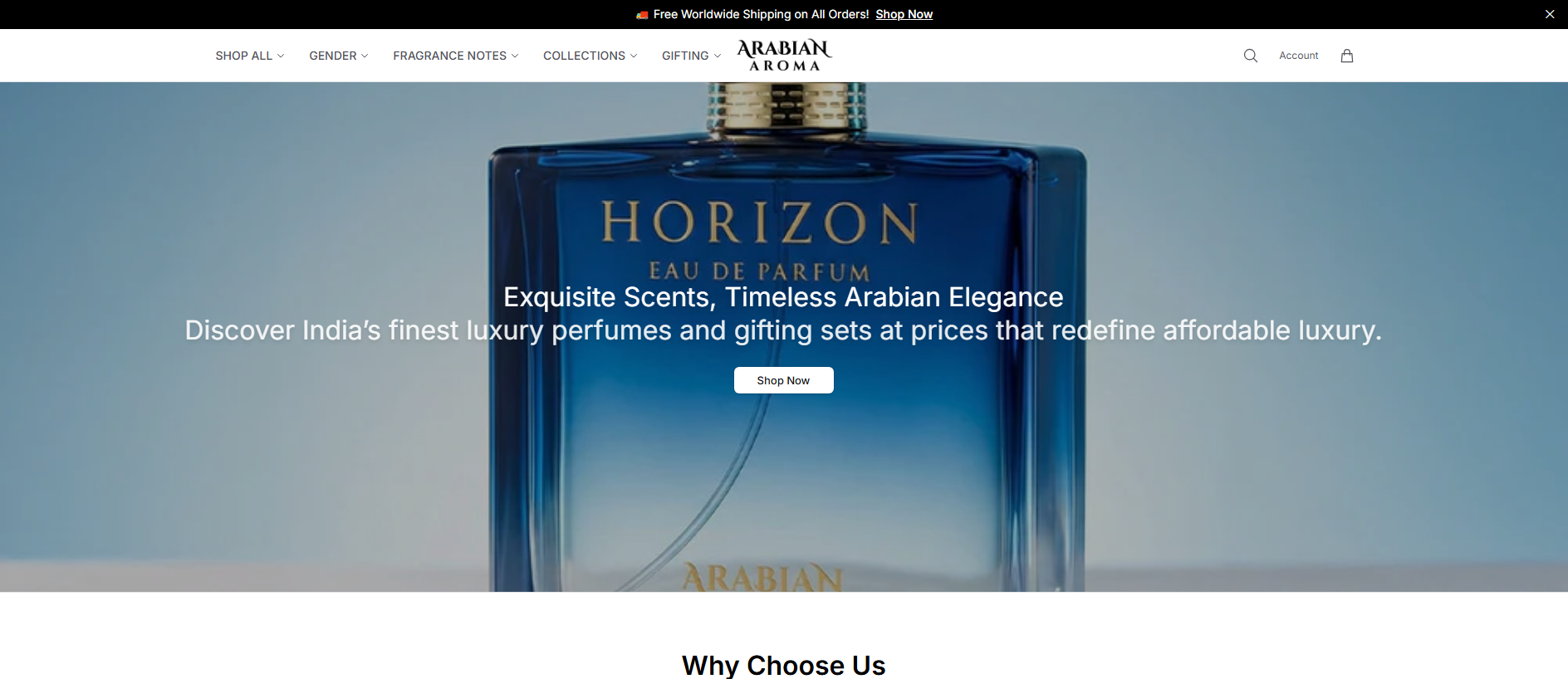 Stored capture of arabianaromabeauty.shop
