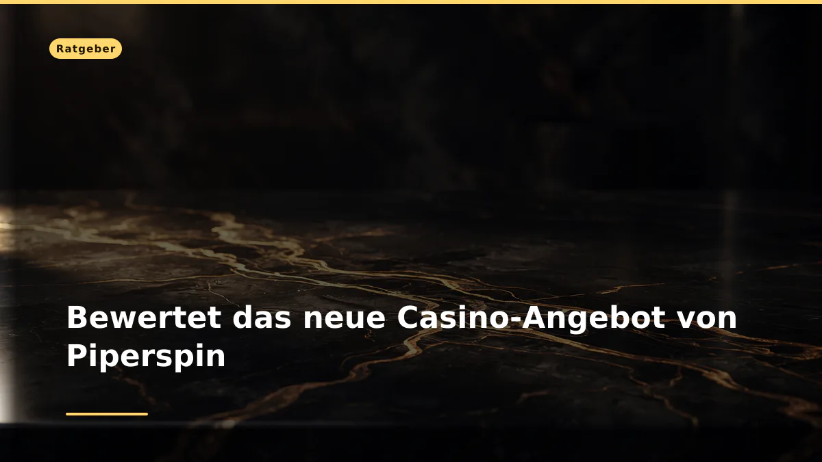 Bewertet das neue Casino-Angebot von Piperspin
