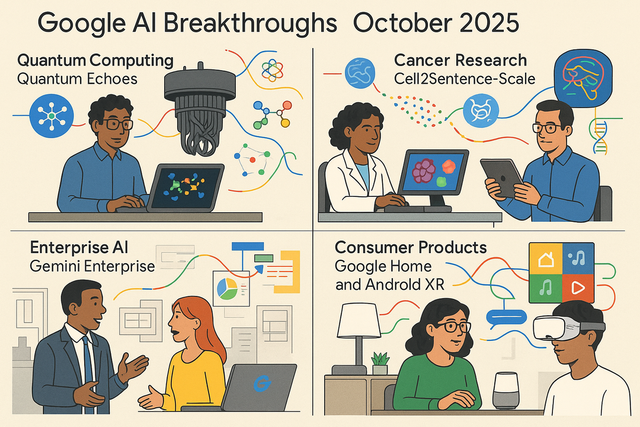 Illustration for the article: Google's October 2025: Breakthroughs in Quantum, Cancer Research, and AI Infrastructure