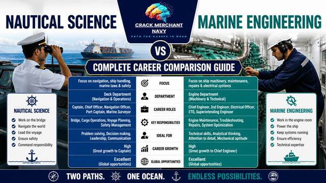 Nautical Science vs Marine Engineering Complete Career Comparison Guide