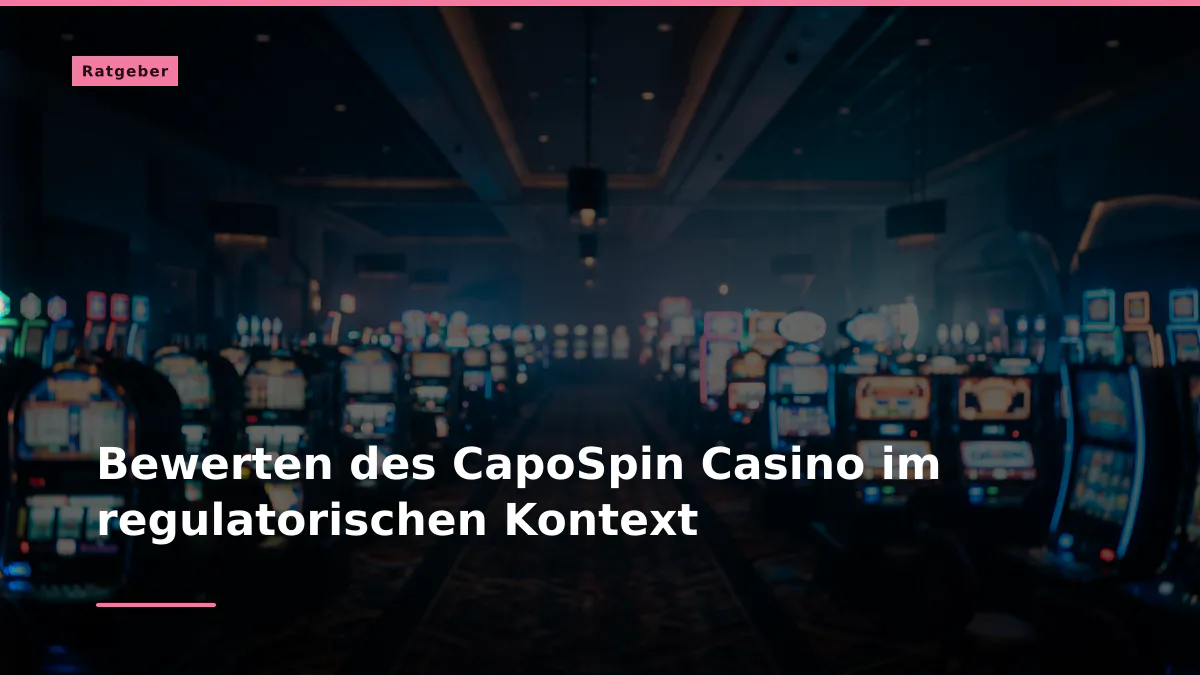 Bewerten des CapoSpin Casino im regulatorischen Kontext