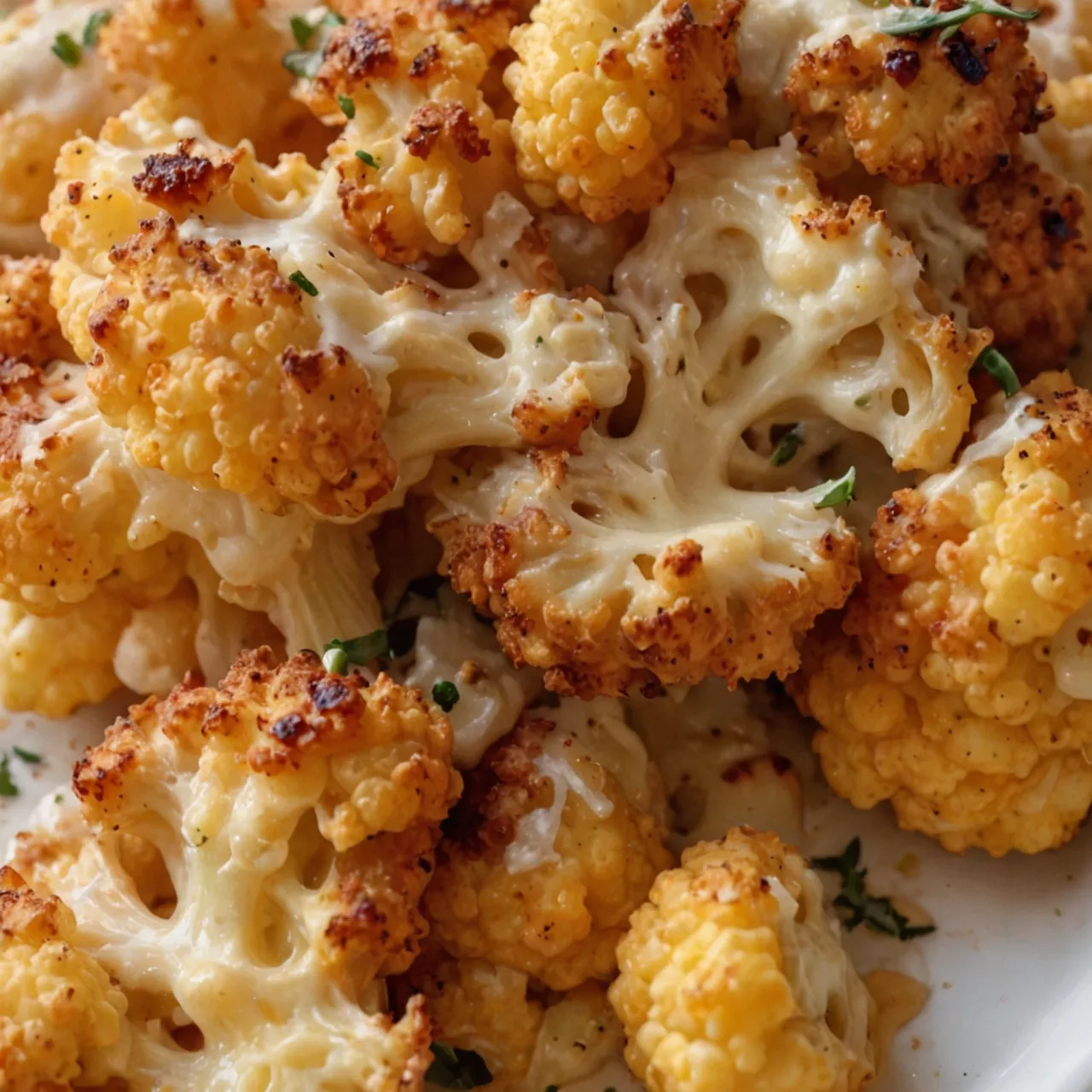 Crispy Roasted Cauliflower Cheddar Bake