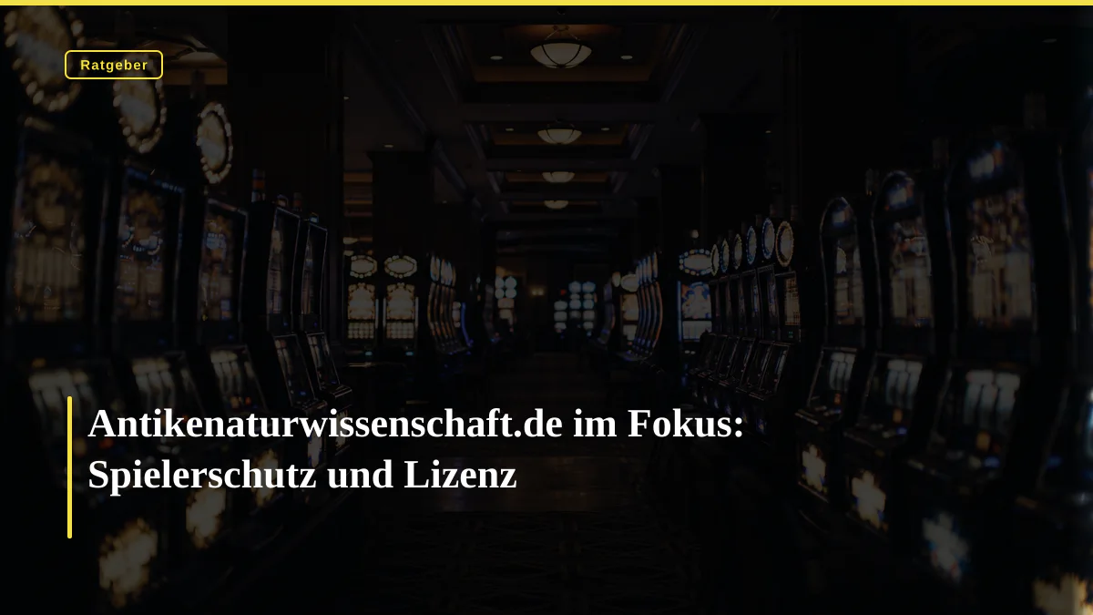 Antikenaturwissenschaft.de im Fokus: Spielerschutz und Lizenz