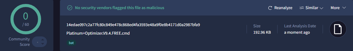 VirusTotal Scan Result