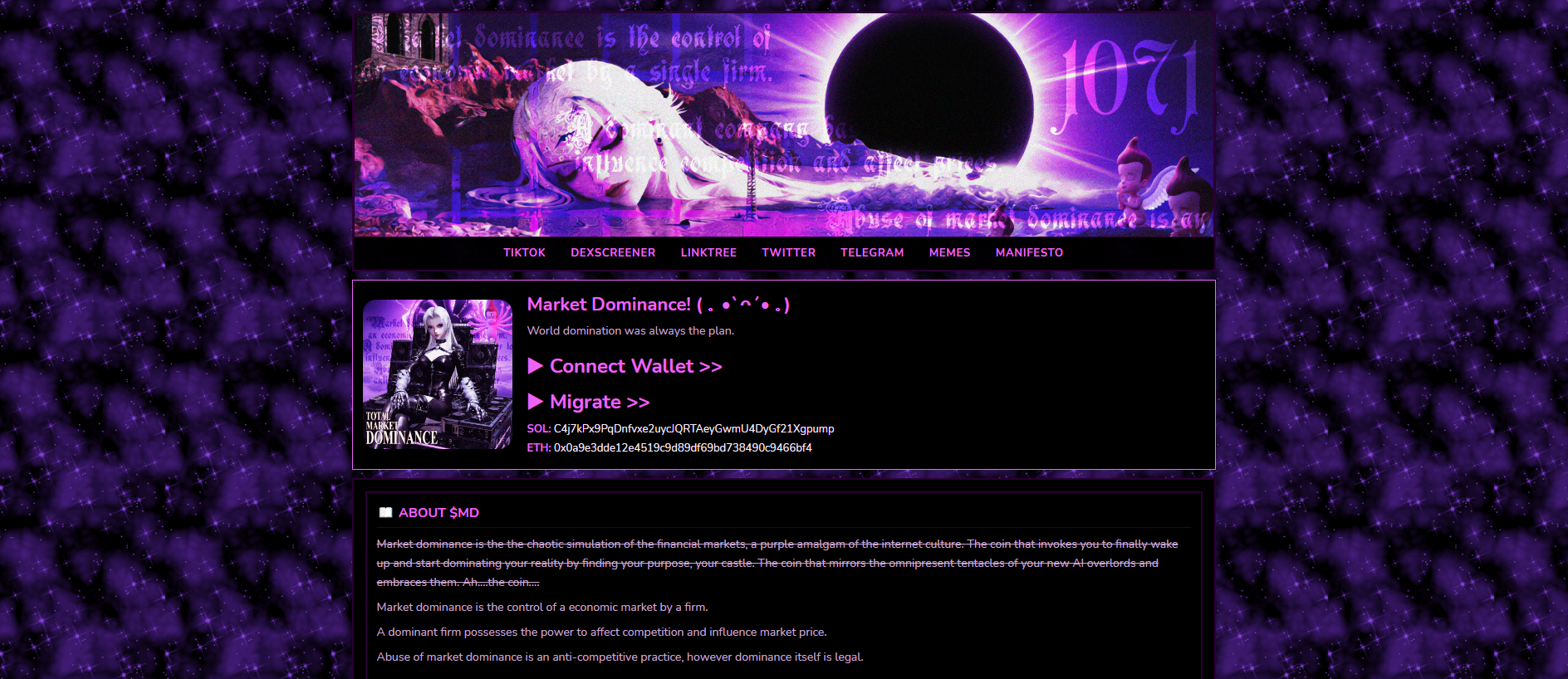 Stored capture of dominancemarket.xyz