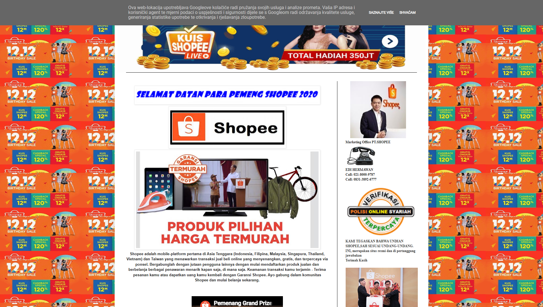 Stored capture of shopee-677.blogspot.com