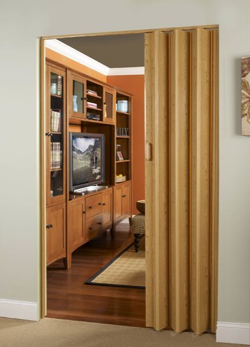 Leather and PVC folding door