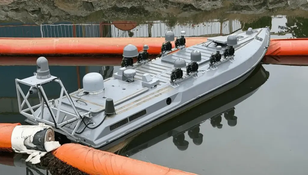 Ukrainian seaborne drone explodes in the port of Constanta.