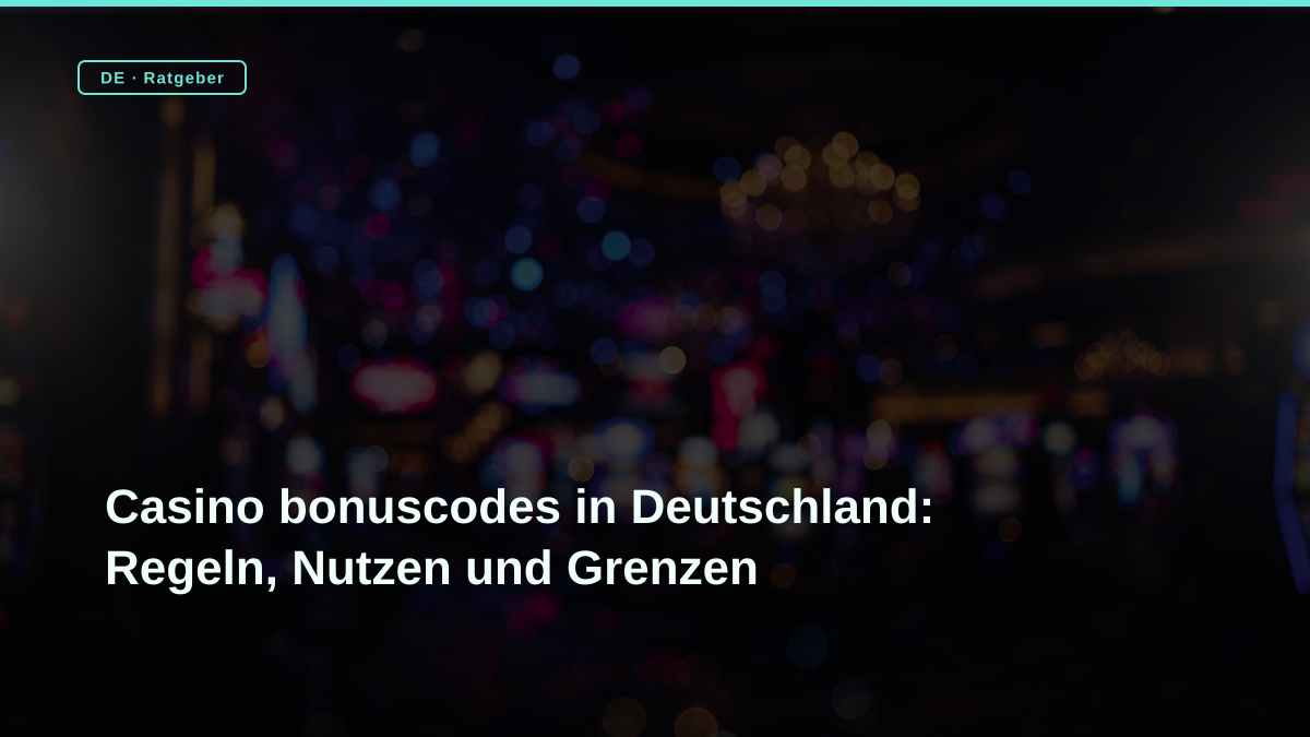 Casino bonuscodes in Deutschland: Regeln, Nutzen und Grenzen