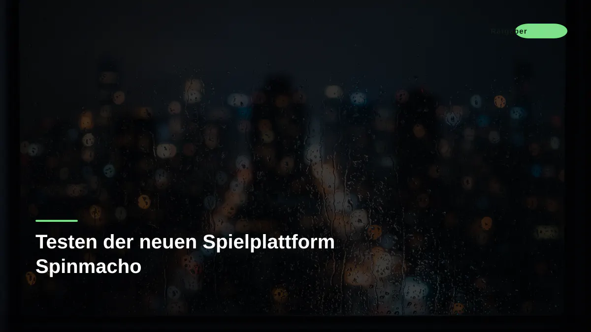 Testen der neuen Spielplattform Spinmacho