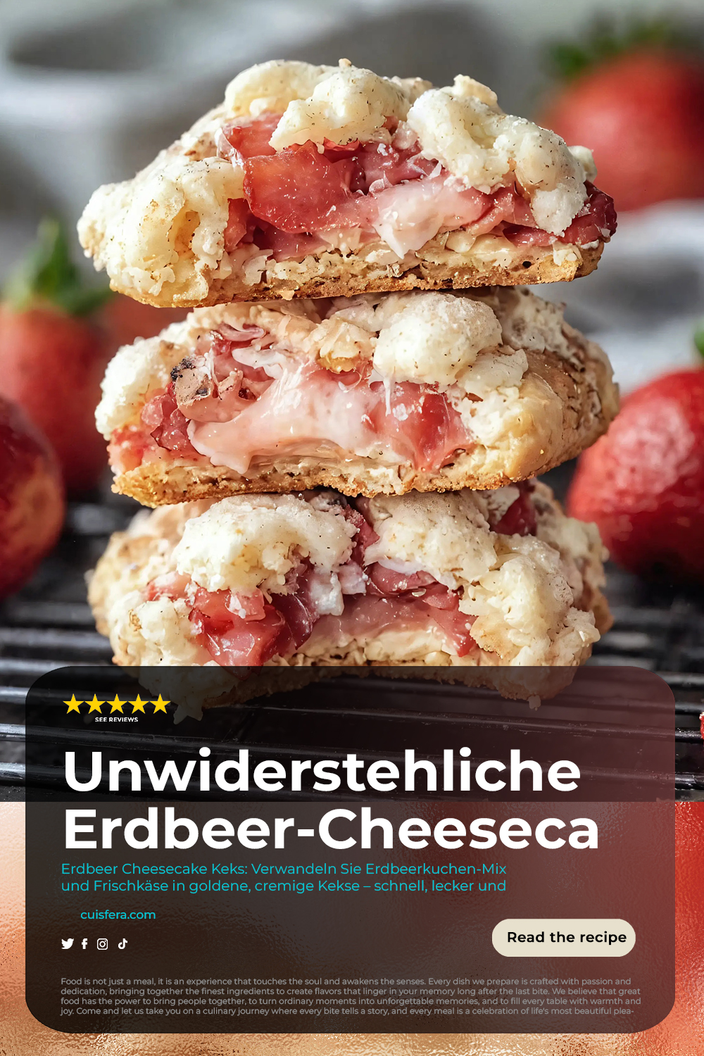 Unwiderstehliche Erdbeer-Cheesecake-Keks-Mischung