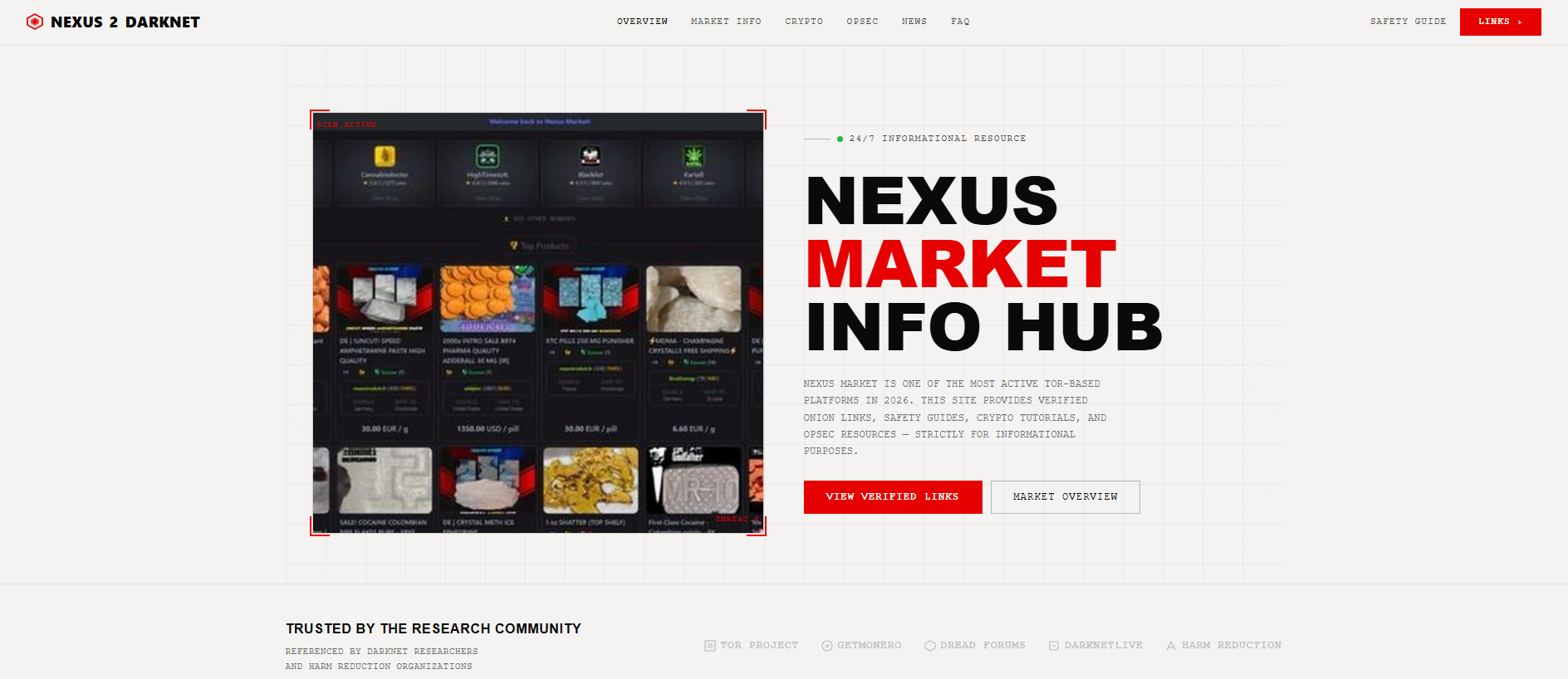 Stored capture of nexus2darknet.net