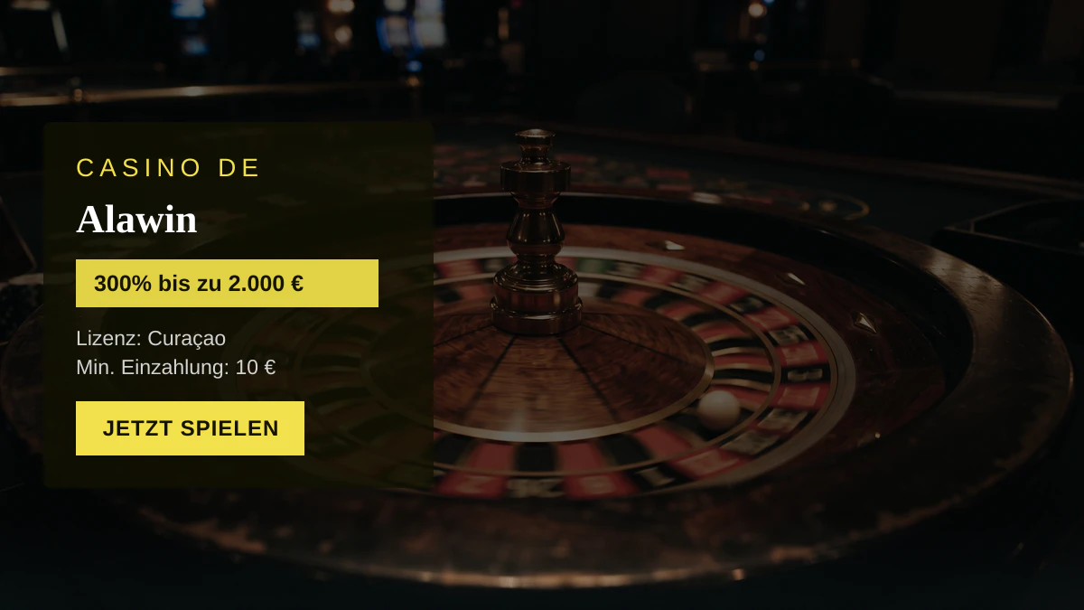 Alawin Casino — Willkommensbonus 300% bis zu 2.000 € + 300 FS, Zahlungen: Visa, Mastercard, Skrill, Neteller, Sofort