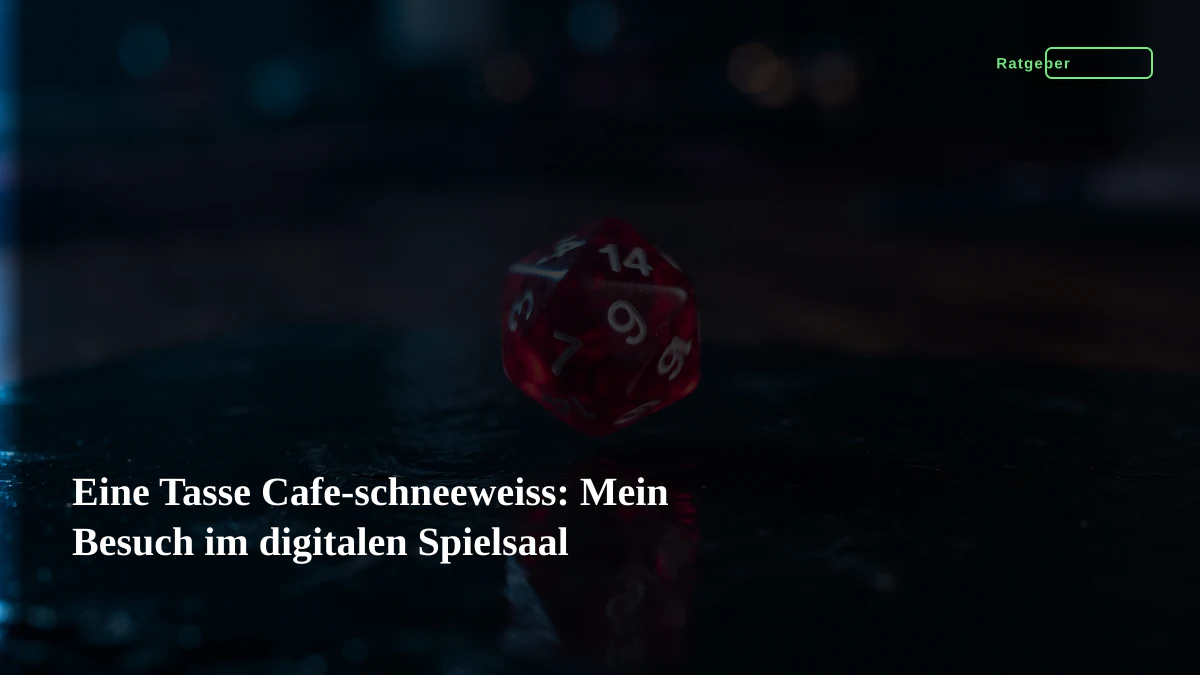 Eine Tasse Cafe-schneeweiss: Mein Besuch im digitalen Spielsaal