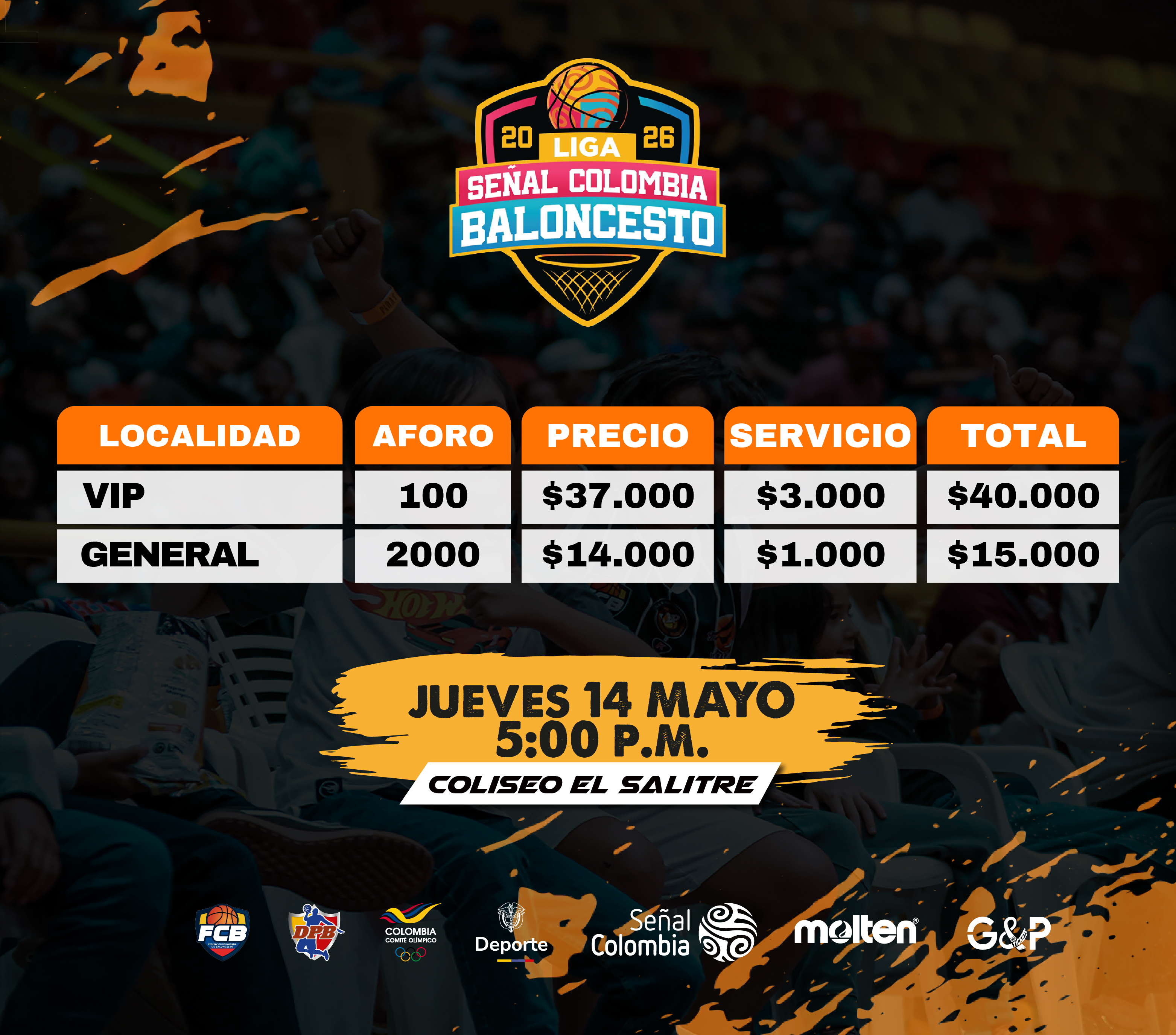 Tabla de precios Piratas vs Cimarrones