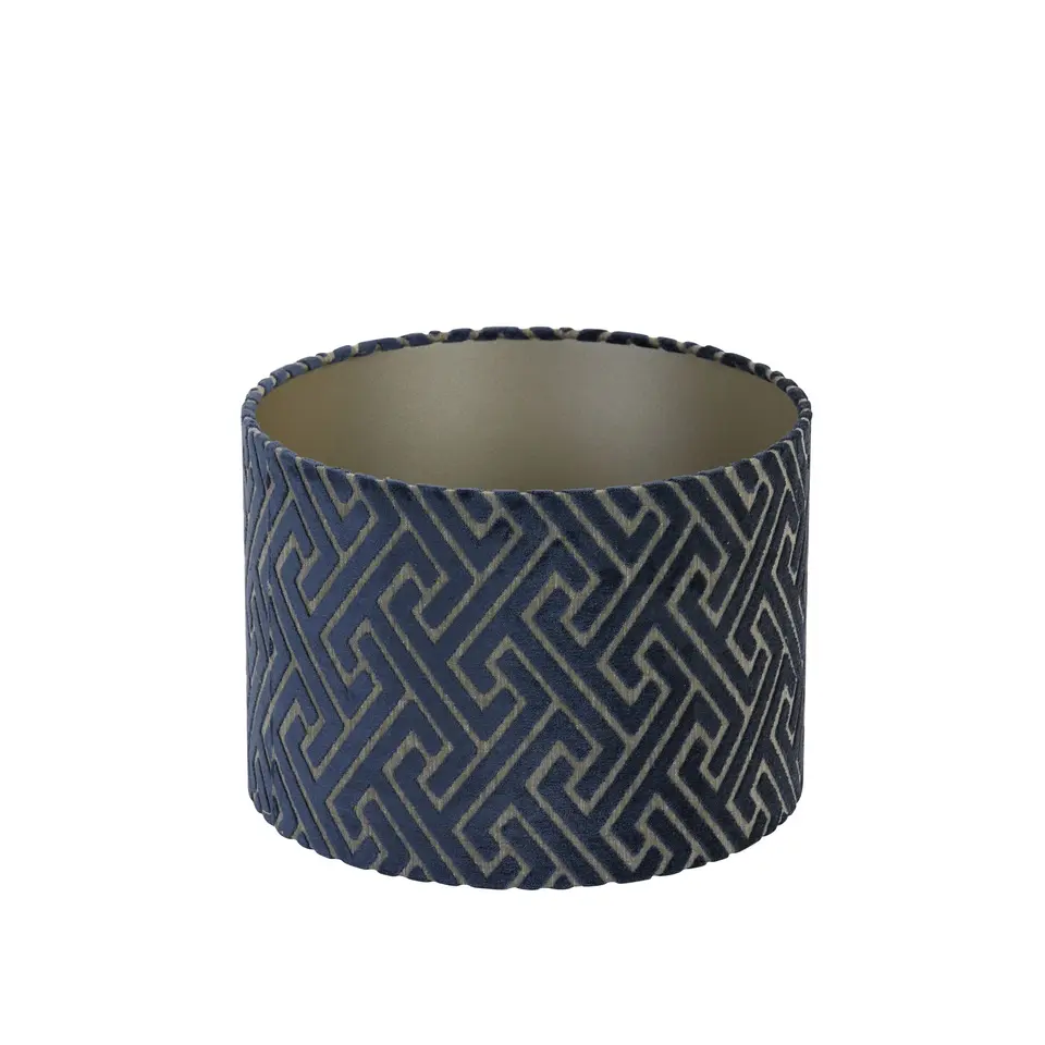 Abat-jour cylindrique Maze 30 × 30 × 21 cm – Bleu foncé et taupe