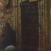 Входная дверь в церковь под Казбеком 1897