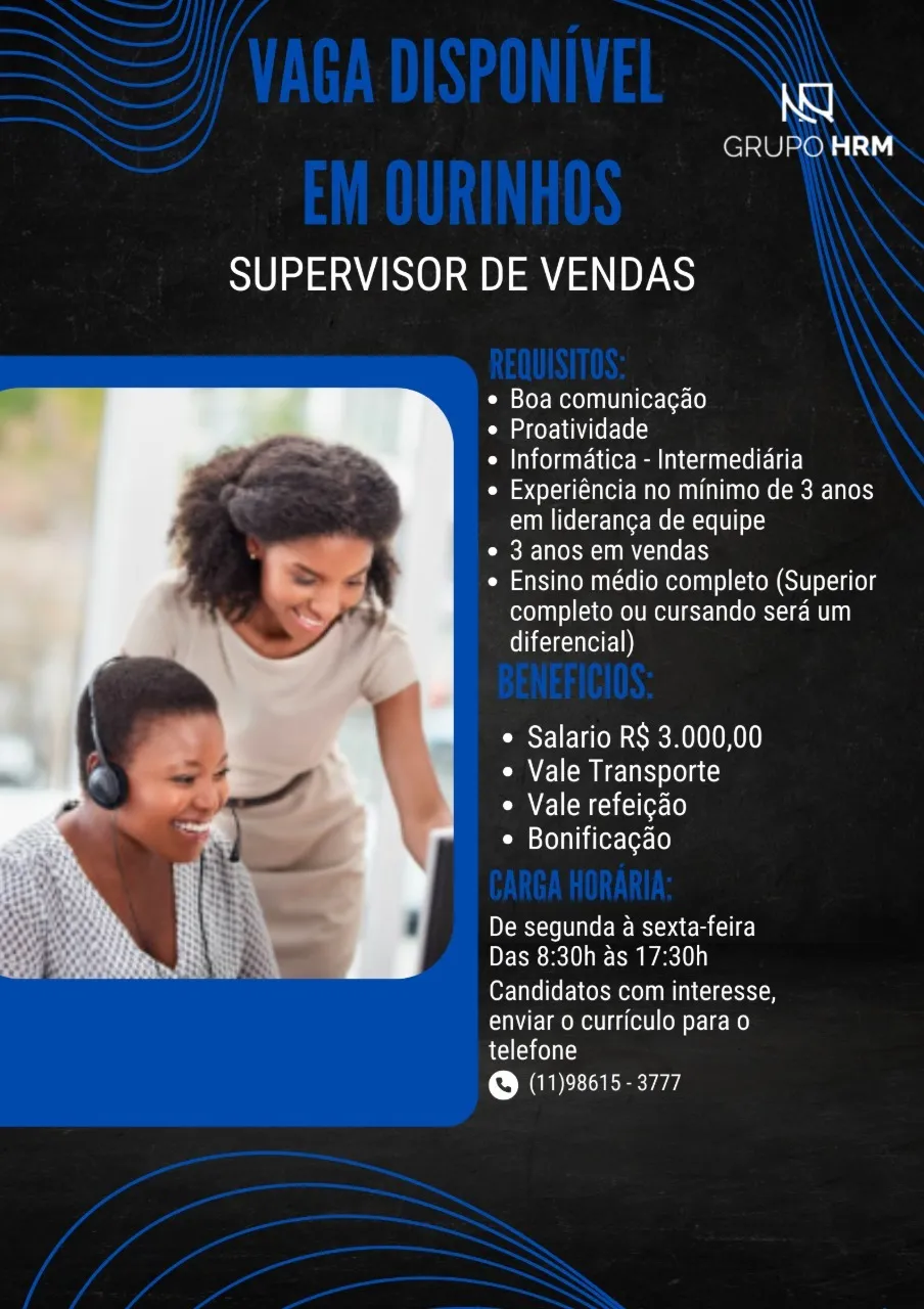 Vaga Para Supervisor De Vendas