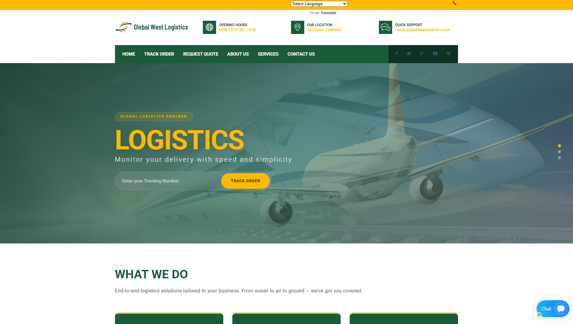 Screenshot of globalwestlogistics.com