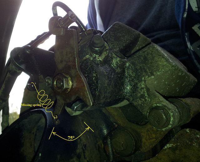 The return spring is missing from the Rear Caliper of the Megane II