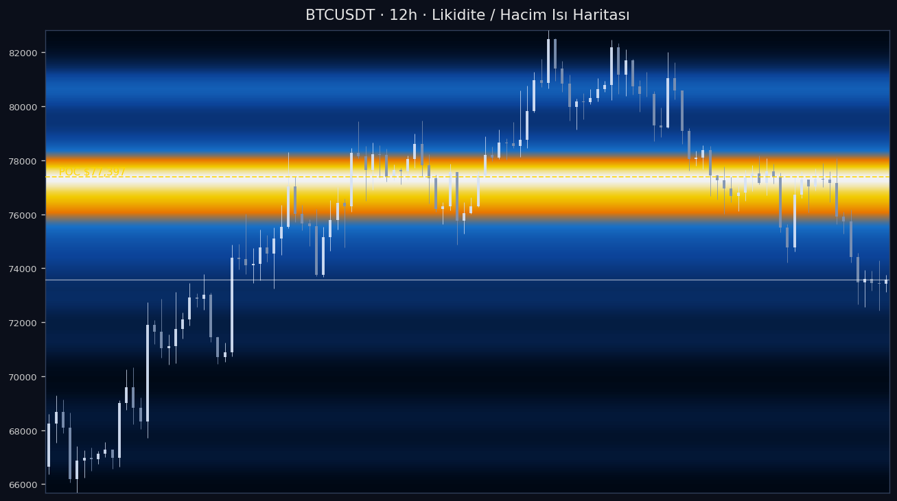 BTC Likidite Isı Haritası — hacim profili
