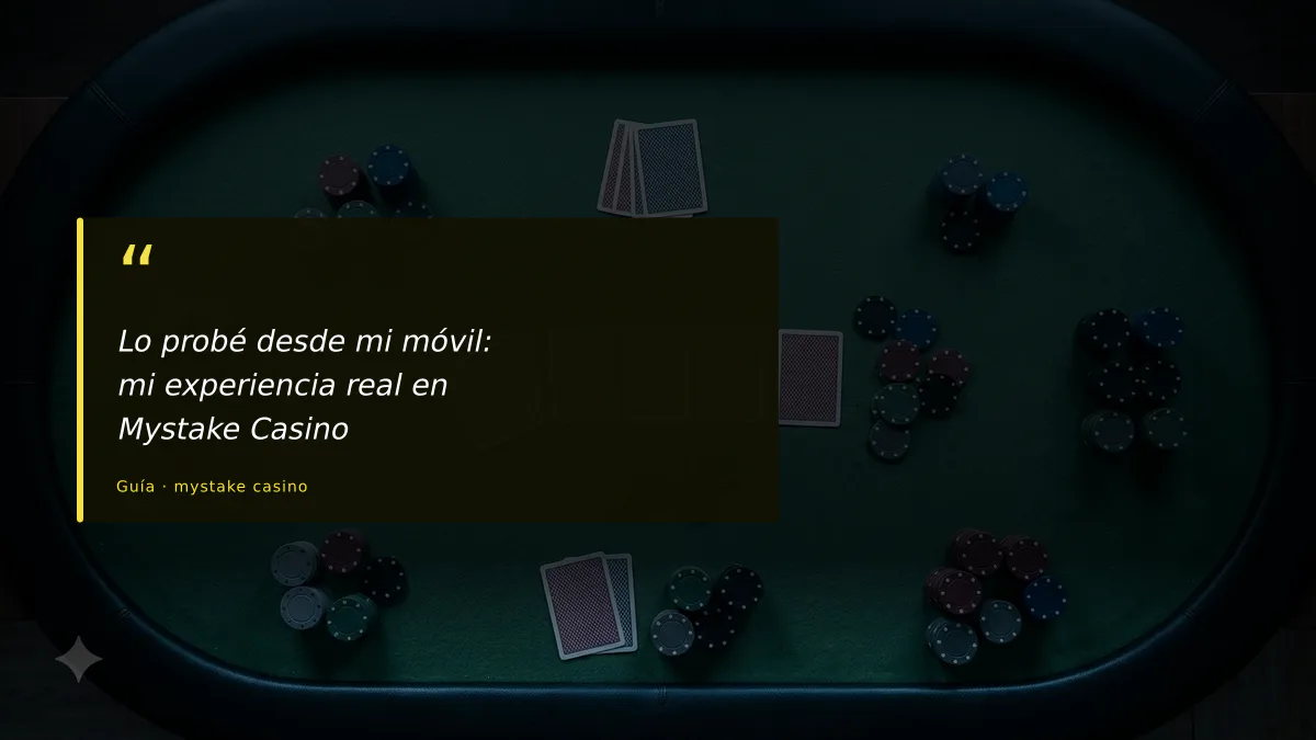 Lo probé desde mi móvil: mi experiencia real en Mystake Casino