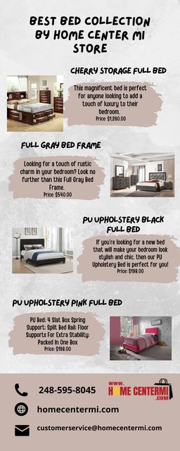 Get the best bed sets for full-size beds from the best collection at Home Center MI. Our velvet bedding sets, now on sale, can be manufactured with quality materials and velvet coverings. Shop now at affordable prices from our online store. https://homecentermi.com/category/bedrooms/full-beds/