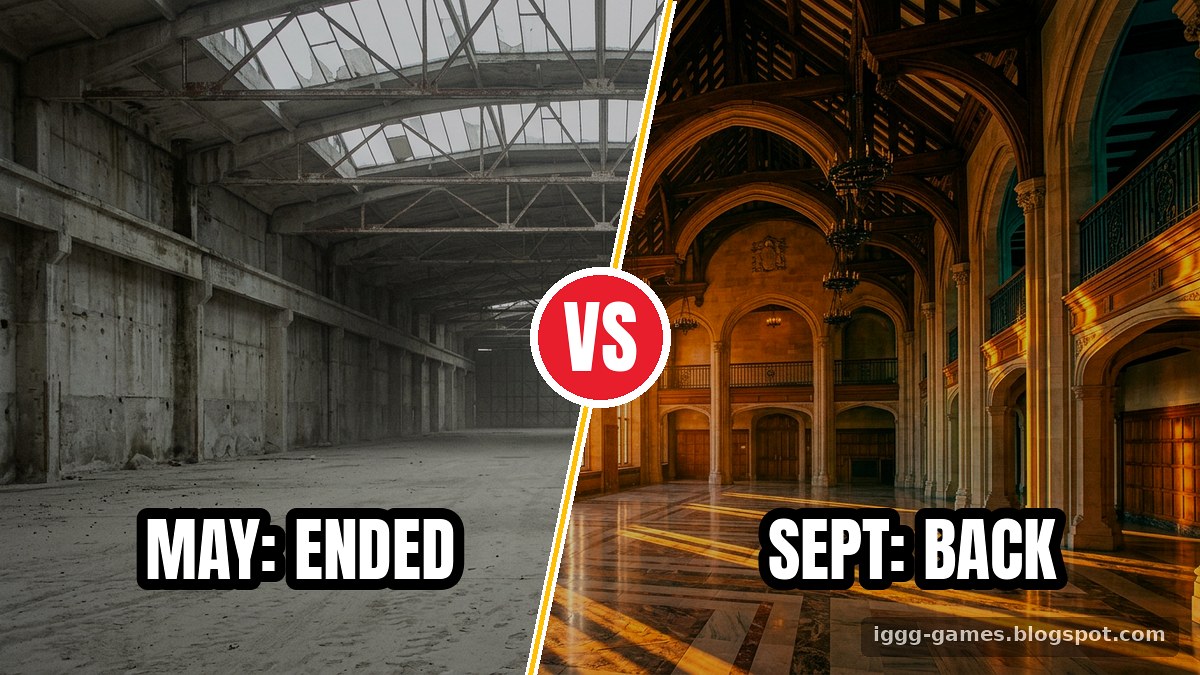 Comparison graphic showing Destiny 2 ended in May and back in September