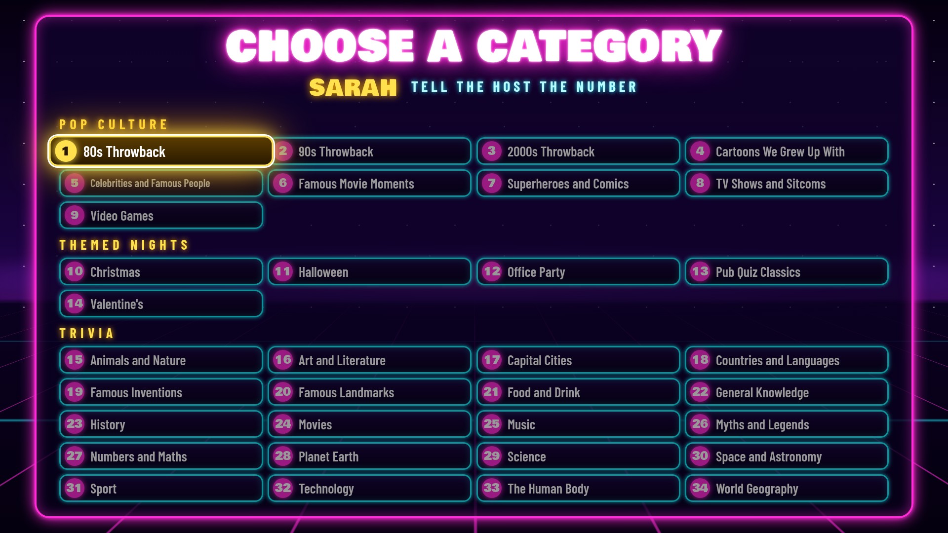 The Player Chooses a Category