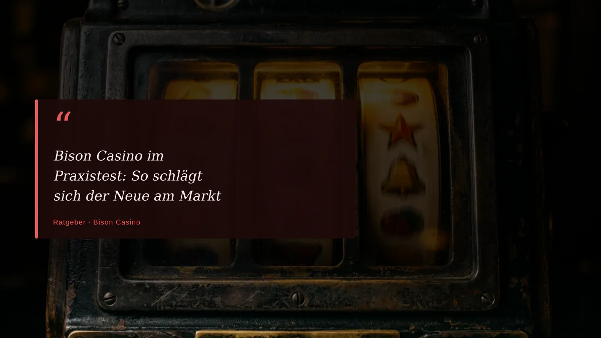 Bison Casino im Praxistest: So schlägt sich der Neue am Markt